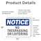 Signmission No Trespassing Or Loitering OSHA Notice Sign, Vinyl Decal, 24in W x 18in L, 2PK OS-2PACK-NS-D-1824-L-14958 - alternate 4